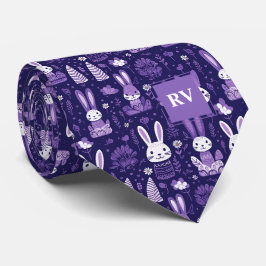 Corbata Conejo Cute Purple Easter