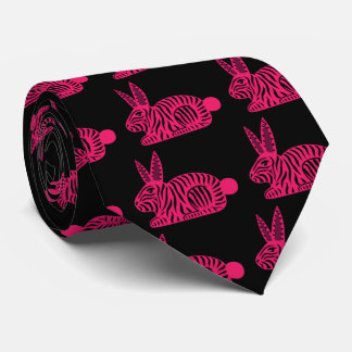 Corbata Conejo de cebra rosa