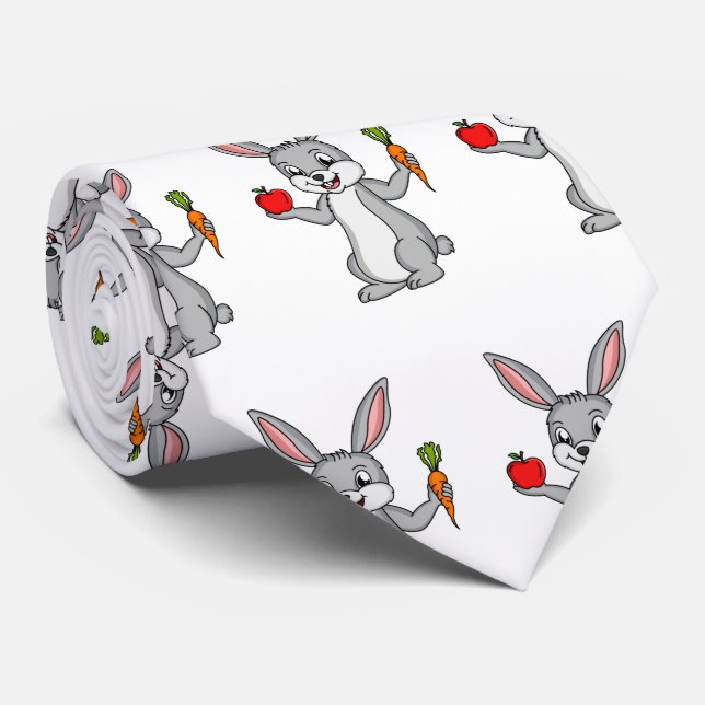Corbata Conejo de conejo con verduras personalizado (Enrollado)