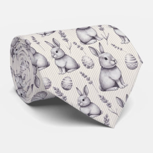 Corbata Conejo de Pascua monocromo boceto carboncillo raya