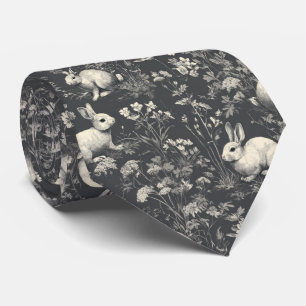 Corbata Conejo Elegante Toile Floral Patrón Vintage (8)