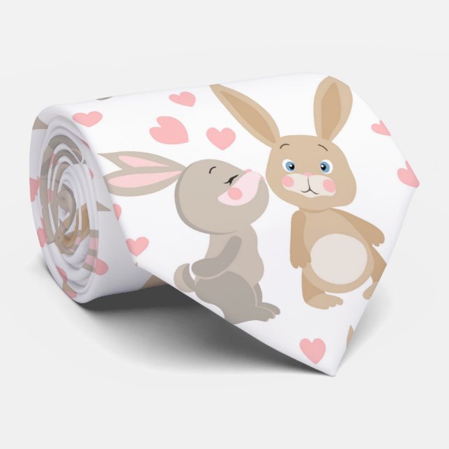 Corbata Conejos de San Valentín (Enrollado)
