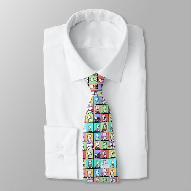 Corbata conmemorativa KiniArt Westies (Atado)