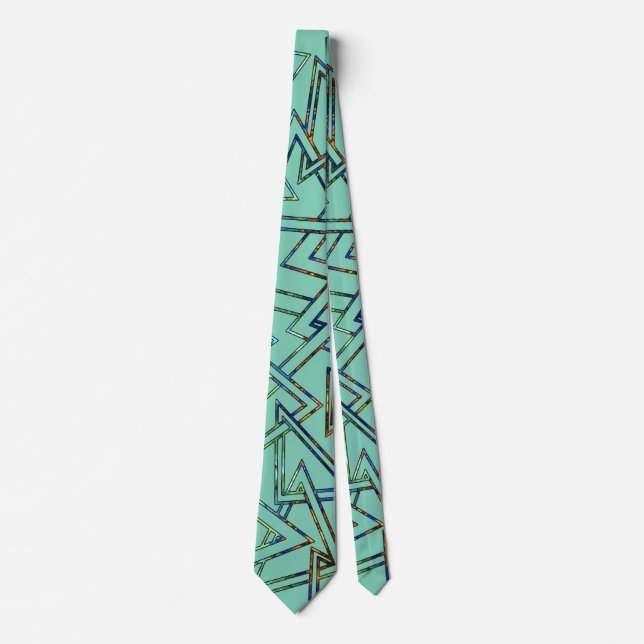Corbata contorno de patrón triangular + su fondo. e ideas (Anverso)