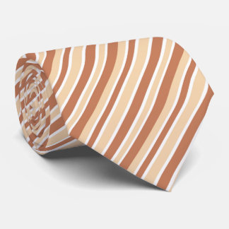 Corbata Cool brown white stripe pattern 