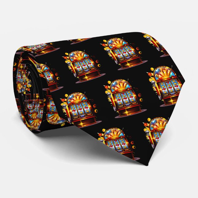 Corbata Cool Casino sign tiled pattern  (Enrollado)