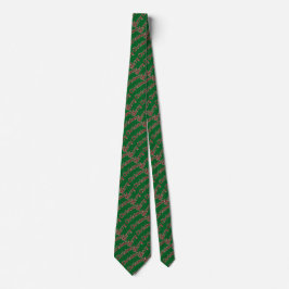 Corbata Cool Fun Holiday Merry Christmas Green and Red