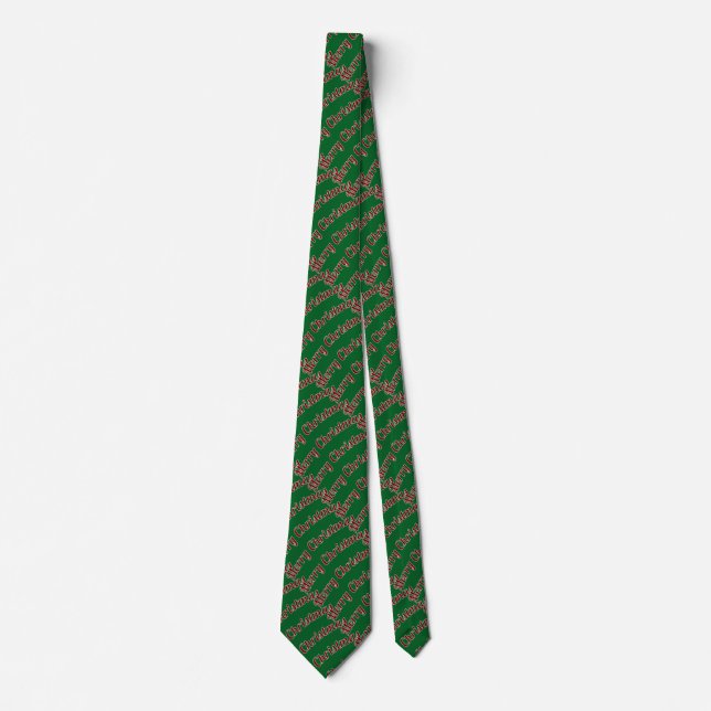 Corbata Cool Fun Holiday Merry Christmas Green and Red (Anverso)