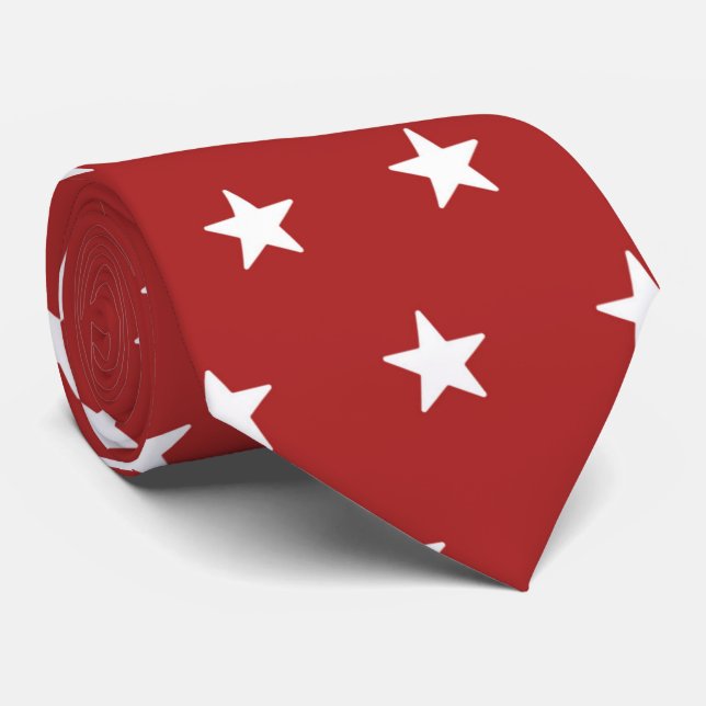 Corbata cool red white star pattern tiled  (Enrollado)