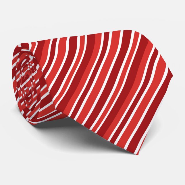 Corbata Cool red white stripe pattern  (Enrollado)