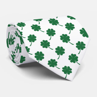 Corbata Cool Saint Patrick's Day four leaf clover 