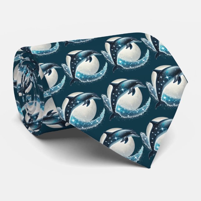 Corbata Cool tiled pattern dolphin (Enrollado)