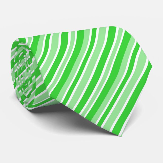 Corbata Cool white green stripe pattern  (Enrollado)