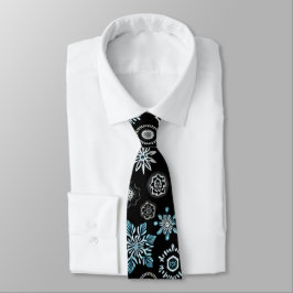 Corbata Copo de Nieve Azul de Navidad