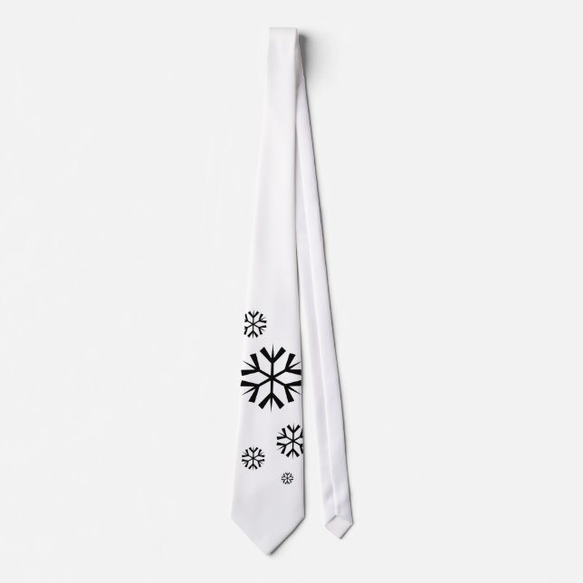 Corbata Copo de nieve, blanco y negro (Anverso)