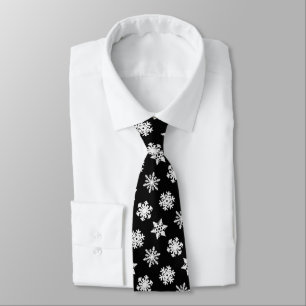 Corbata Copo de Nieve Ikat - Blanco y negro