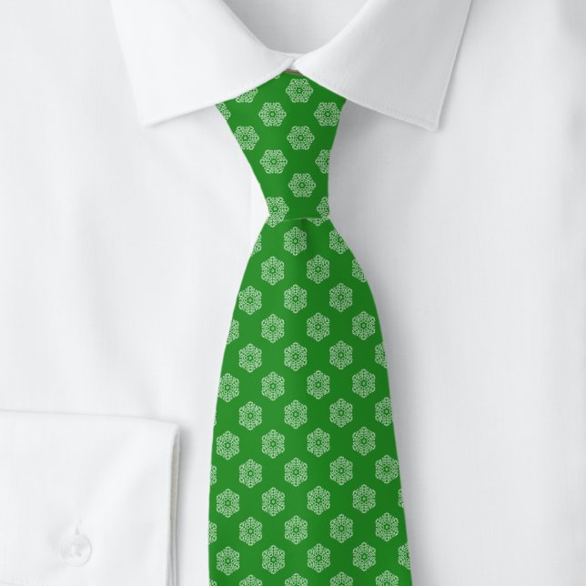 Corbata Copos de Navidad en Verde (Subido por el creador)