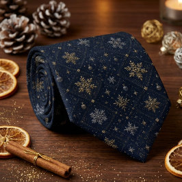 Corbata Copos de Nieve Azules de Lujo Vacaciones de Invier
