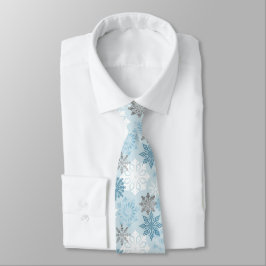 Corbata Copos de Nieve de Invierno Azules