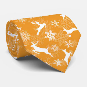 Corbata Copos de nieve de Navidad amarillos patrón de cier