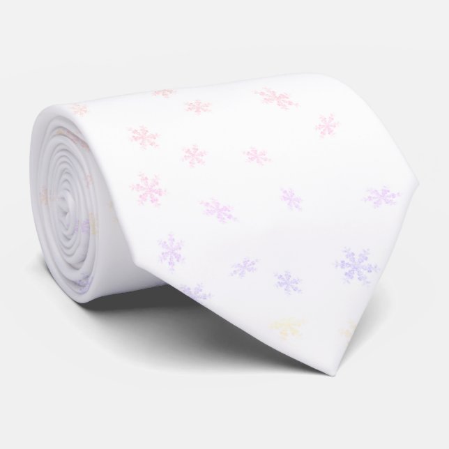 Corbata Copos de nieve del arcoiris del personalizable (Enrollado)