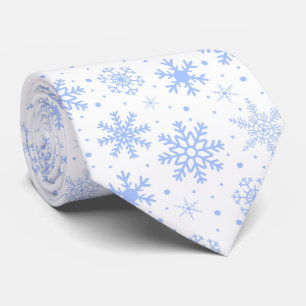 Corbata Copos de nieve en azul