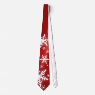 Corbata Copos de nieve en lazo rojo
