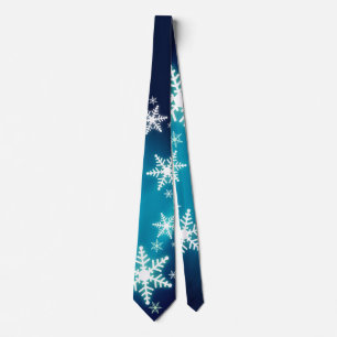 Corbata Copos De Nieve Sobre El Azul