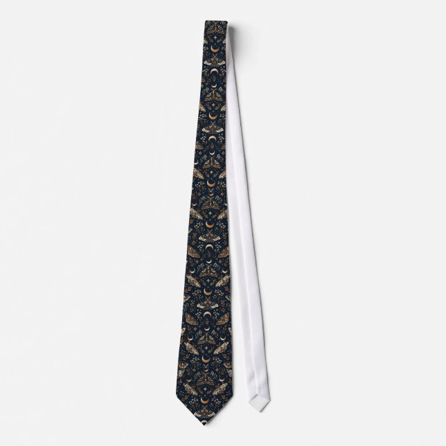 Corbata Copper Moths Moonlight Gothic Halloween (Anverso)