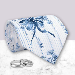 Corbata Coqueta azul medio y blanco 