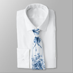 Corbata Coqueta azul medio y blanco 