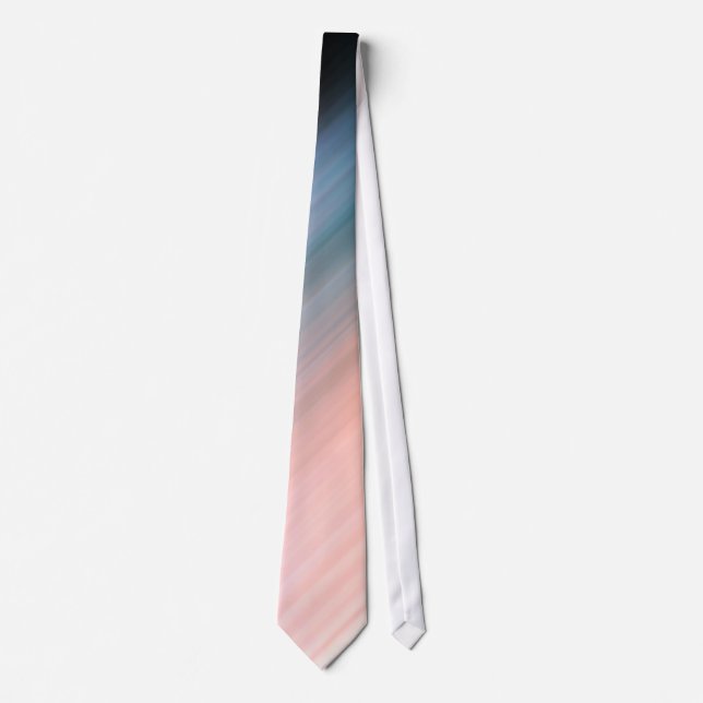 Corbata Coral Claro y Franjas Azules Grises (Anverso)
