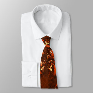 Corbata Coral marrón brillante y grabado en relieve