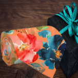 Corbata Coral Peach Indigo Rosas Azules De La Armada Flora<br><div class="desc">Flores Azules De La Marina De Coral,  Rosa,  Índigo,  Flores Hermosas Flores Rosas Florales. ¡Excelente para ocasiones formales y bodas!</div>