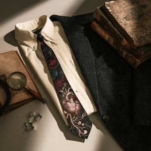 Corbata Corazón Anatómico Vintage y Rosa Burgundy