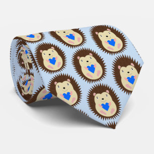 Corbata Corazón Azul Niño Bebé Erizo Patrón