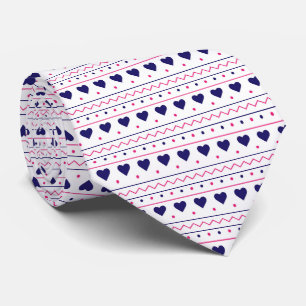 Corbata Corazón azul patrón de amor de San Valentín fondo