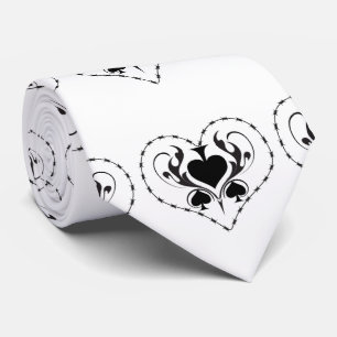 Corbata Corazón de alambre de púas de color negro Thunde