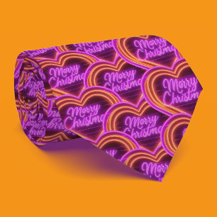 Corbata Corazón de amor de Navidad neon
