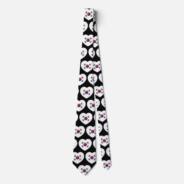 Corbata Corazón de la bandera de Corea del Sur (Anverso)