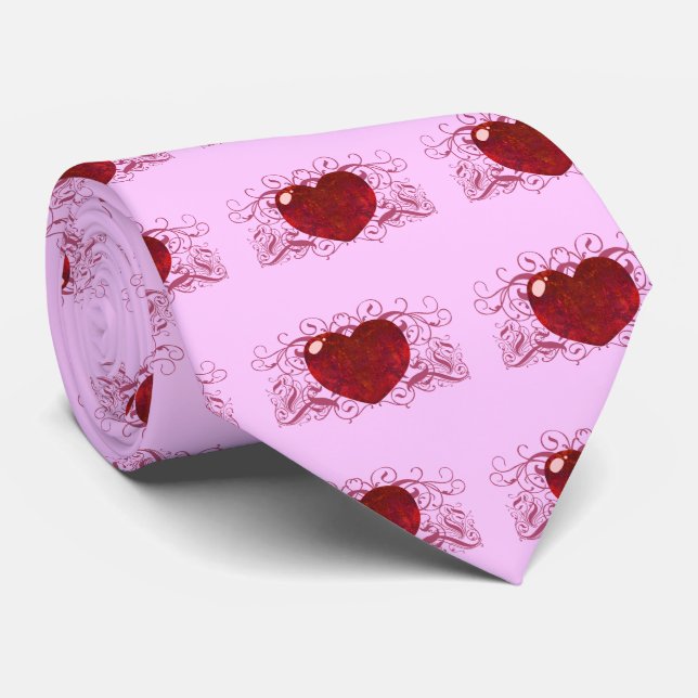 Corbata Corazón de Ópalo de Fuego (Enrollado)