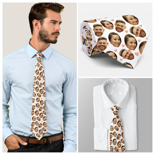 Corbata Corazón de patrón de pareja divertido con foto de 