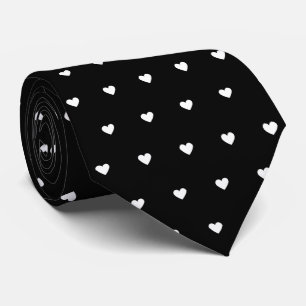 Corbata Corazón en Blanco y Negro