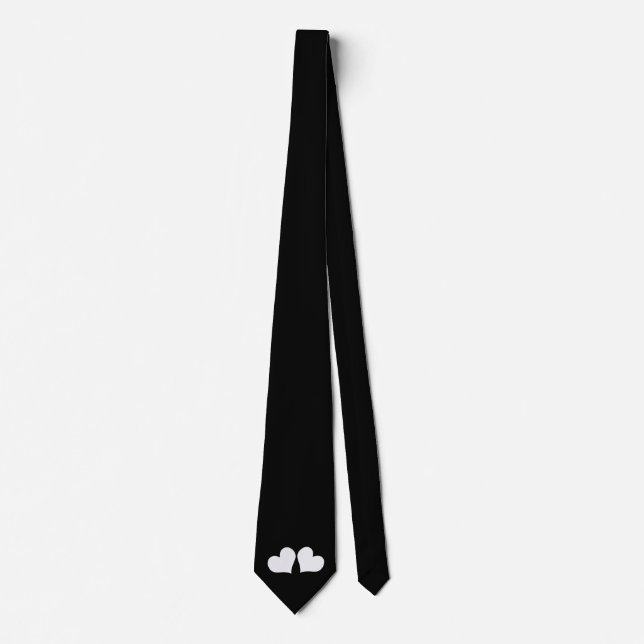 Corbata Corazón gemelo blanco/negro (Anverso)