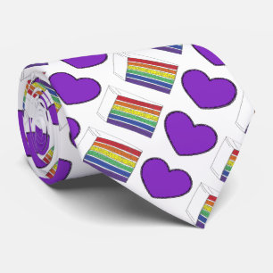 Corbata Corazón púrpura Capa de Arcoiris Take Gay Orgullo