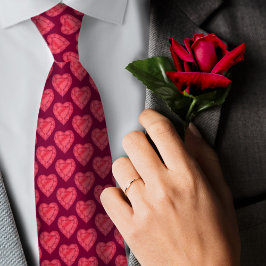 Corbata Corazón rojo de agua gemstone patrón de arte