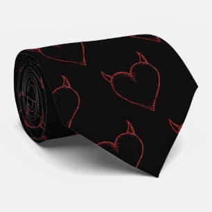 Corbata Corazón rojo y negro masculino