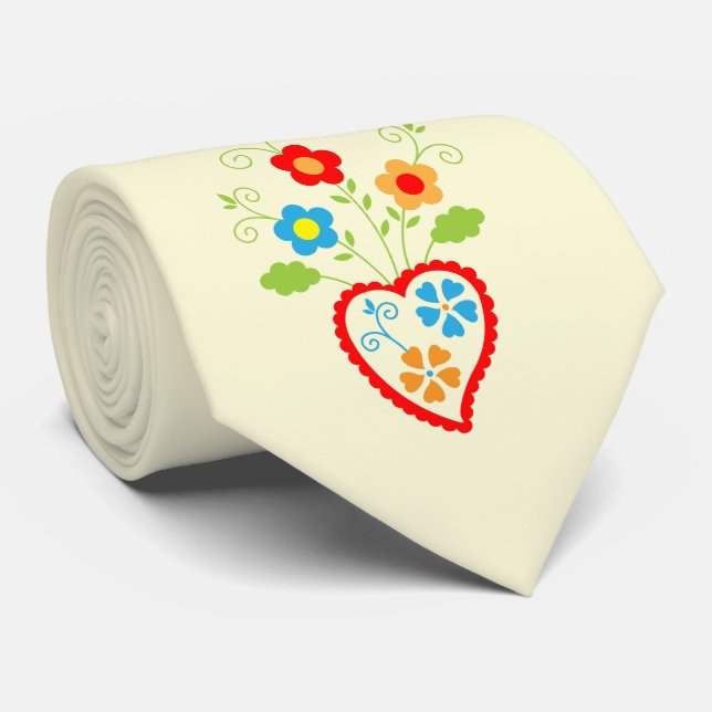 Corbata Corazón romántico folclórico de Portugal (Enrollado)