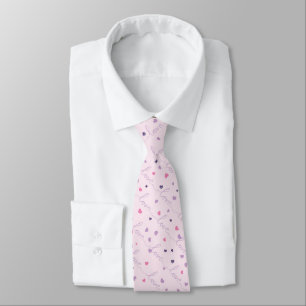 Corbata Corazón rosa y morado y palabra de amor