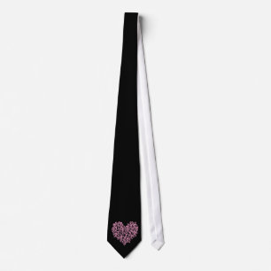 Corbata Corazón rosado punky del cráneo